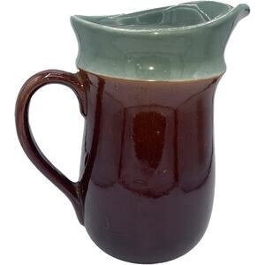 Vintage 1940s RED WING Pottery OOMPH 9" Brown/Green Water Pitcher